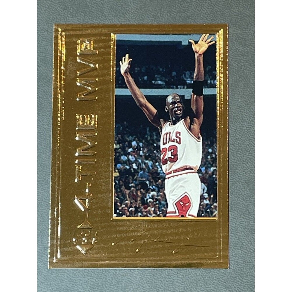 1996-97 Upper Deck MICHAEL JORDAN Bulls HOF 4 Time MVP 22 KT Gold SP /10000